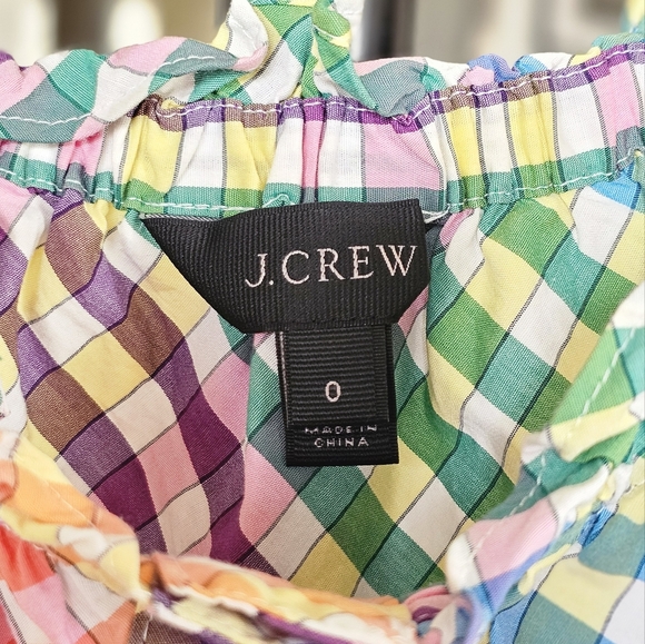 J. Crew Sleeveless Button Front‎ Rainbow Plaid Camisole - Picture 6 of 7